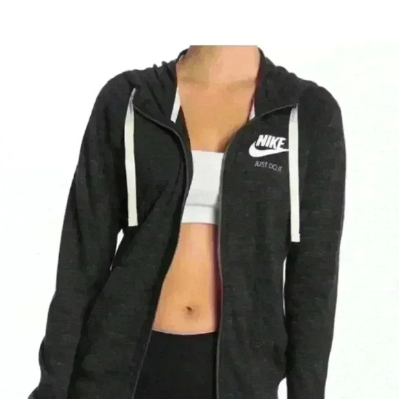 Nike Tops - Nike Vintage Drawstring Zip Up Hoodie Sz S